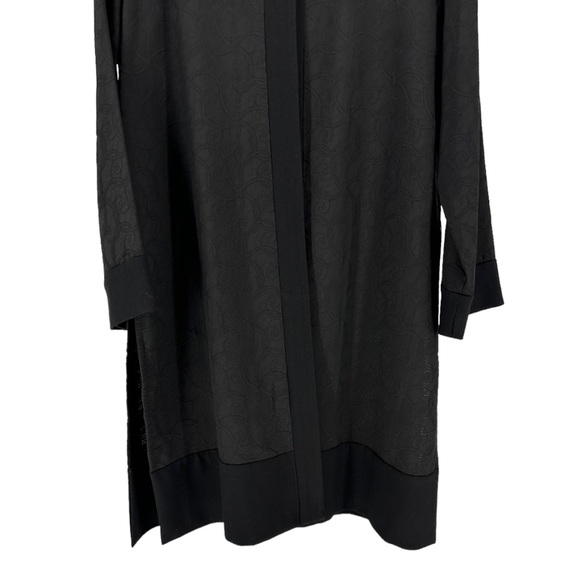 Eileen Fisher Black Jacquard Swirl Single Button Duster Long Cardigan Small NWT - Picture 4 of 12